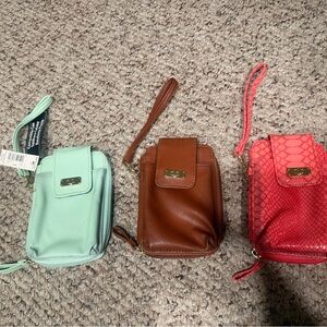 Stylish Women's Wristlet Set - Mint, Brown, and Coral